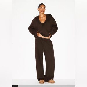 Skims Brown Fleece Sweatpants Medium